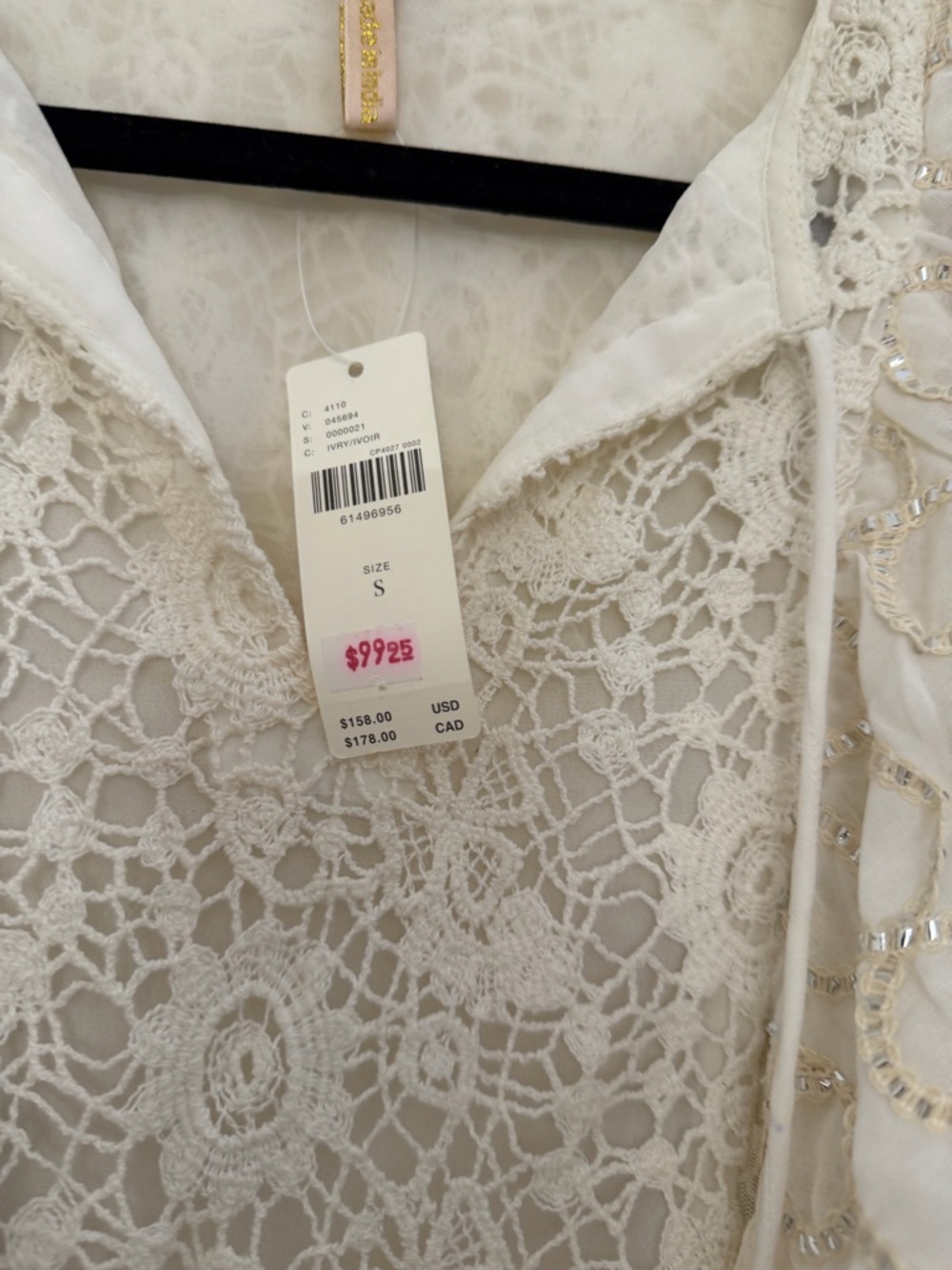 NWT Verb Anthropologie Embroidered Lace Ruffle Top - Picture 9 of 13